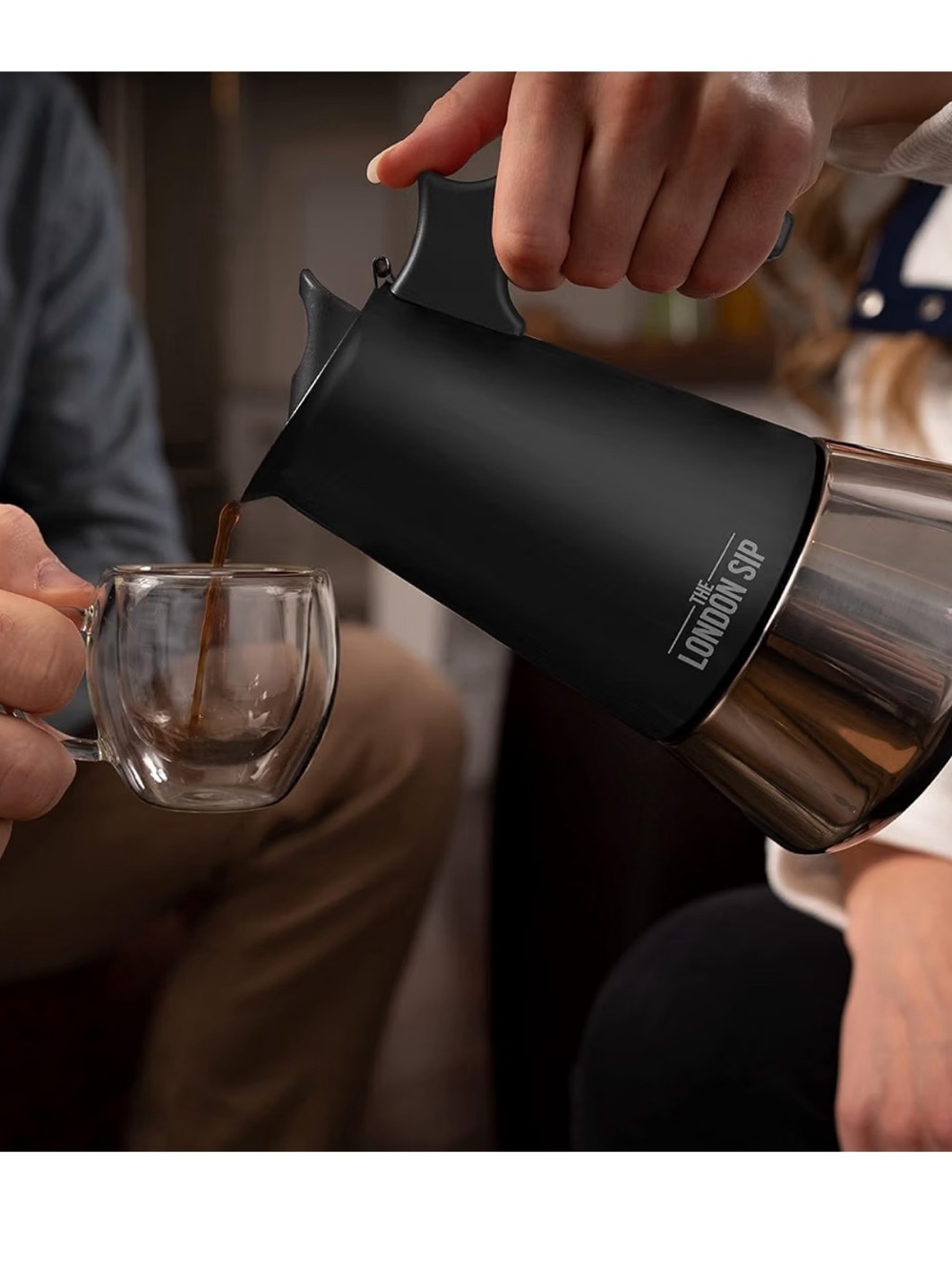 Matte Black Stovetop Espresso Maker - 3 Cup